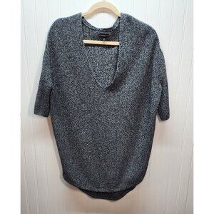 Express Womens Marled Grey Short/half Sleeve Sweater Top SP